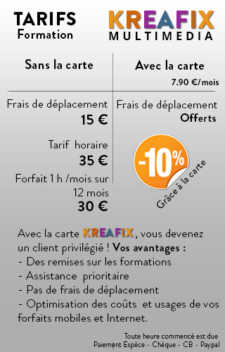 nos tarifs formation